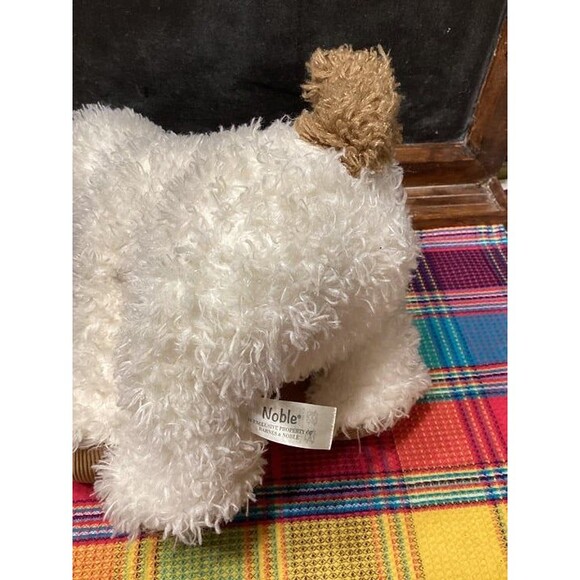 Barnes & Noble Dog Terrier Puppy Plush Cream White Brown Stuffed Animal “Noble” - Picture 8 of 12